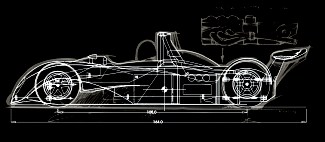 World Sports Car concept sketch, Copyright, Michael J. Fuller, 1998